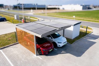 Tarasola Carport dwustanowiskowy z fotowoltaiką