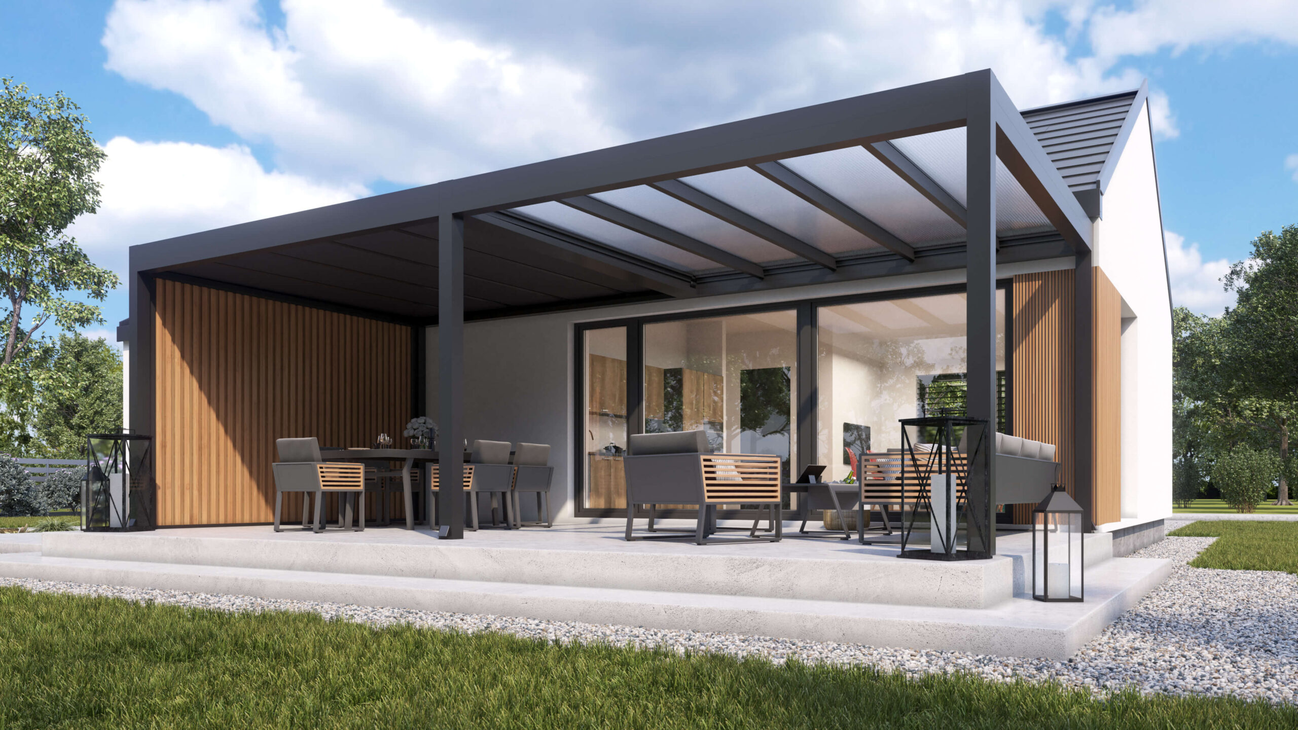 Fix - stałe zadaszenie tarasu z poliwęglanu - 1