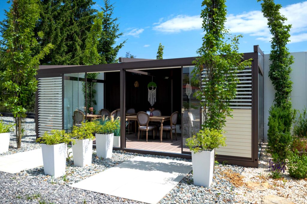 zabudowa boczna tarasu szklana